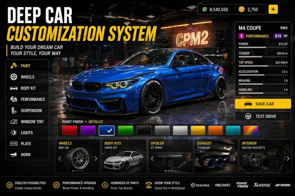 Car customization in CPM 2