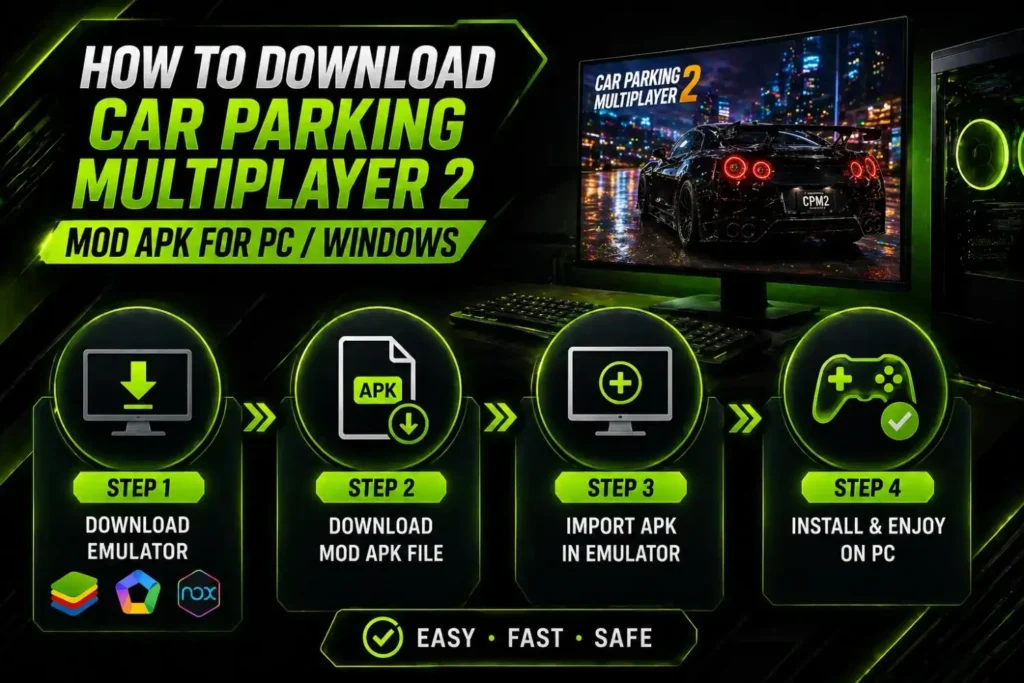 How to Download Car Parking Multiplayer 2 MOD APK for PC/ Windows?