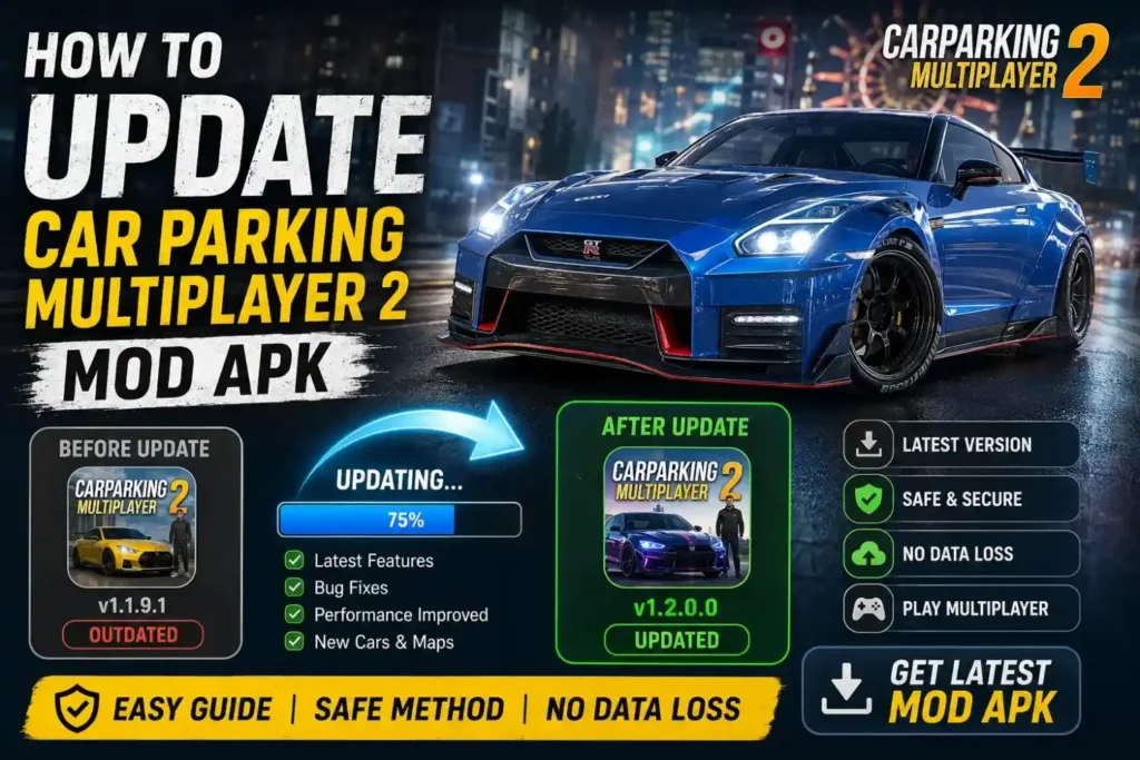 how to update car parking multiplayer 2 mod apk