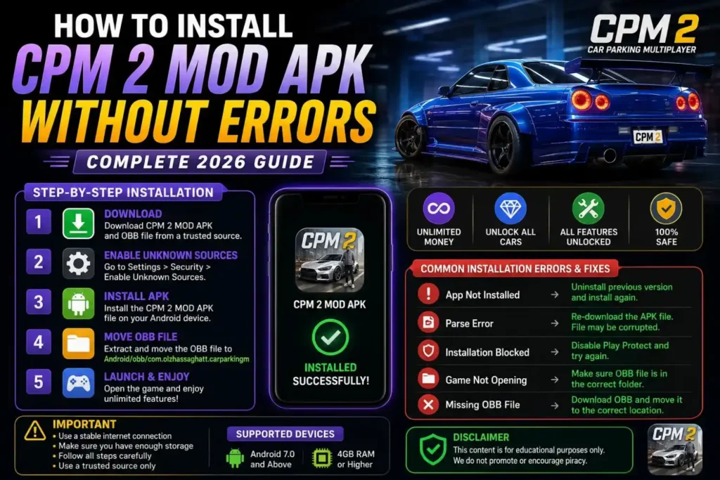 how to install cpm 2 mod apk without errors